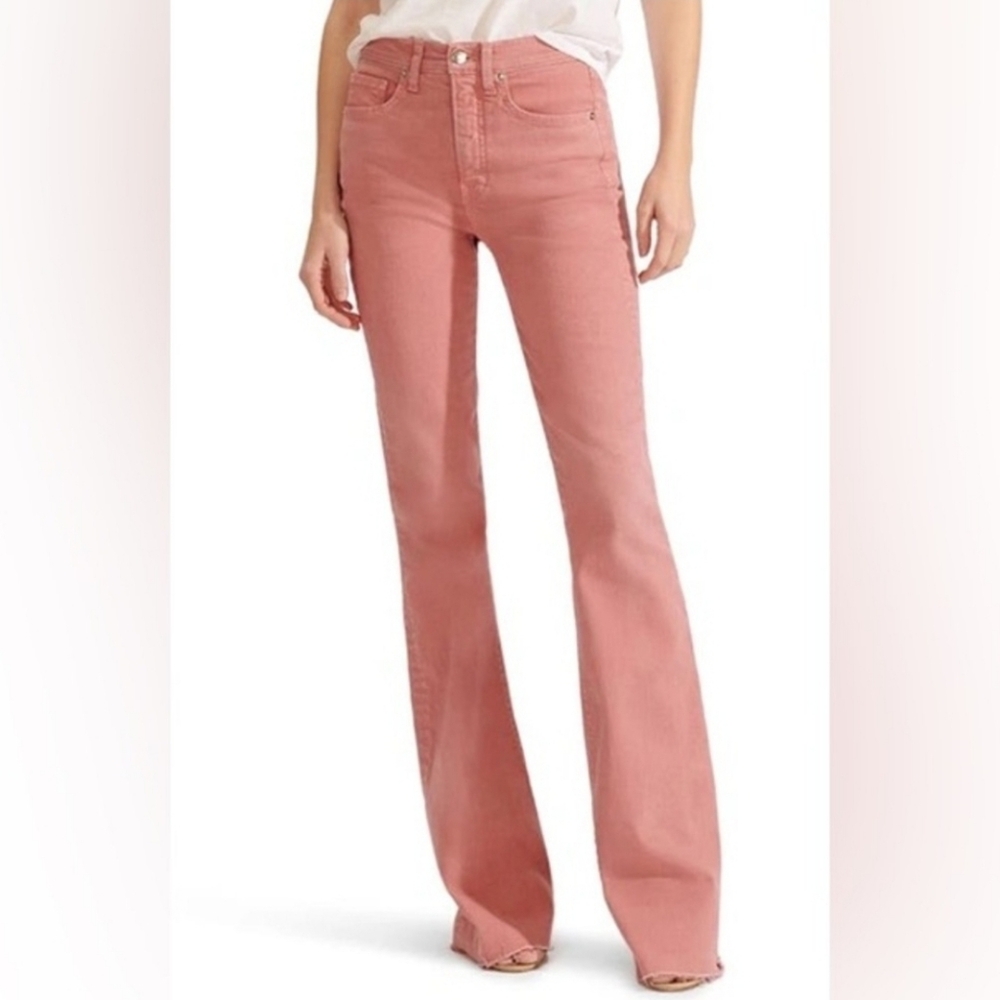NWT Veronica Beard pink  Beverly High Rise Skinny Flare Jeans Size 32